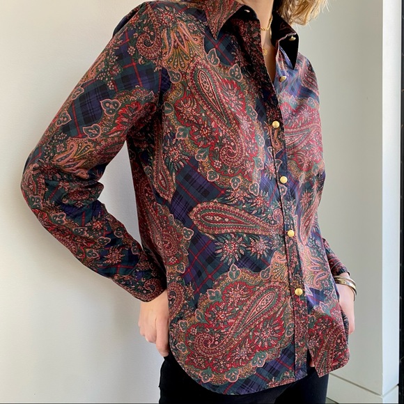 Chaps Tops - Vintage Chaps Paisley Button Down - Size PL (EUC)